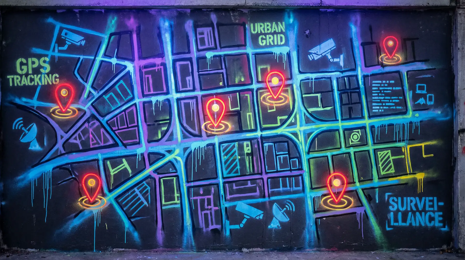 樱花动画 狗仔追踪地图 - 城市涂鸦风格